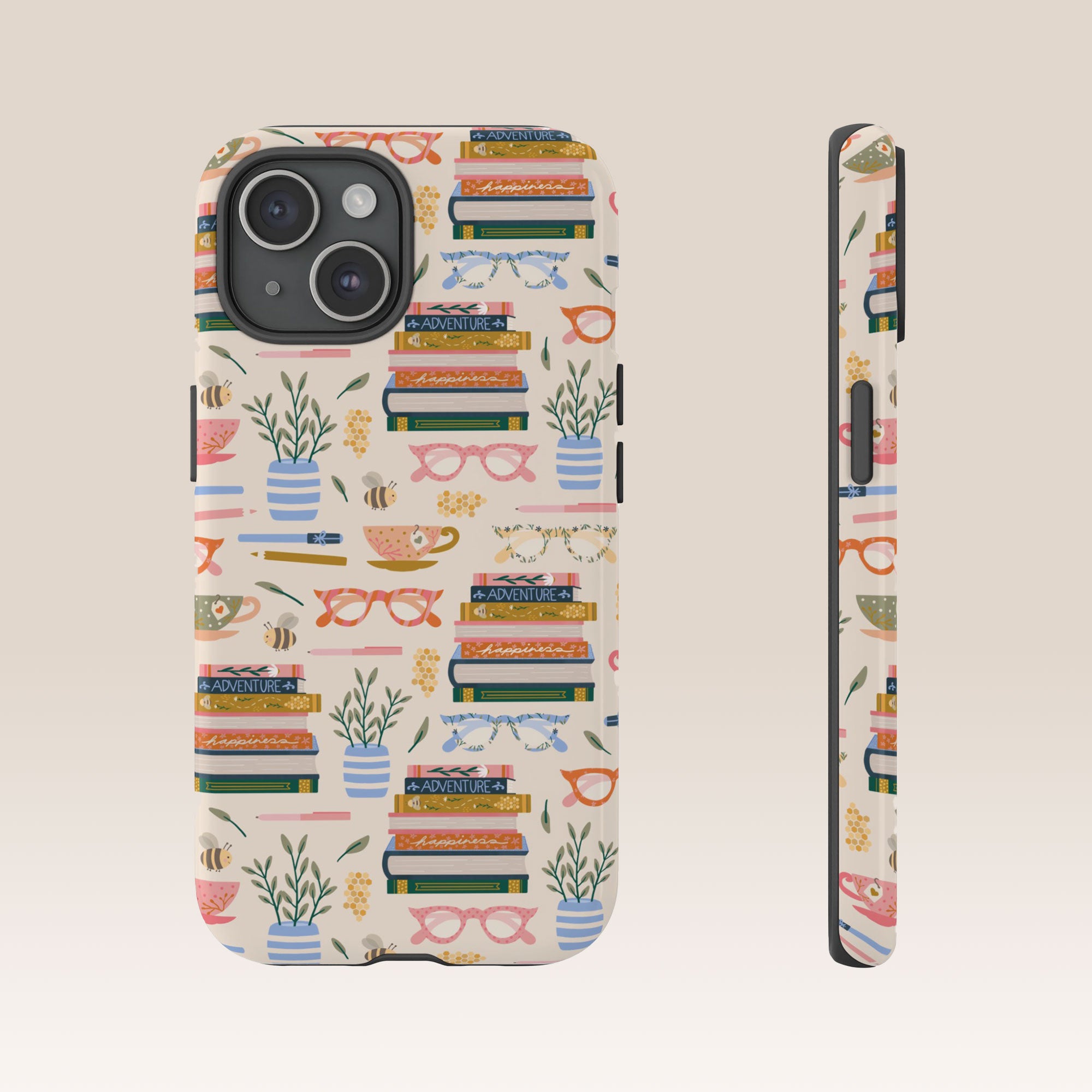 Phone Case: Bookish on Cream