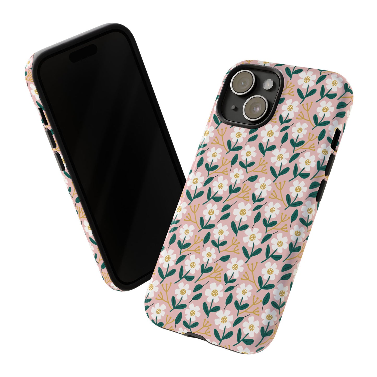 Phone Case: White Daisies on Pink