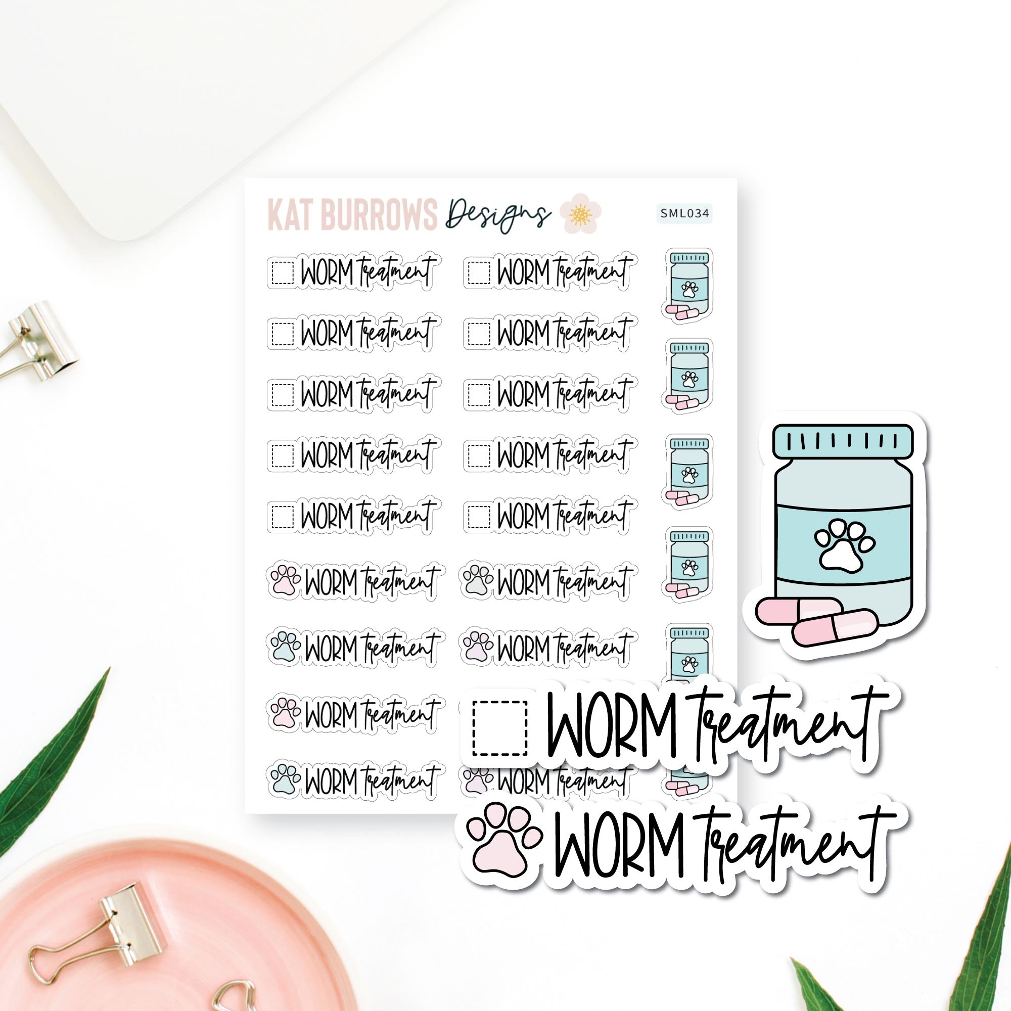 Worming Treatment Planner Stickers, Animal Medication Stickers for ...