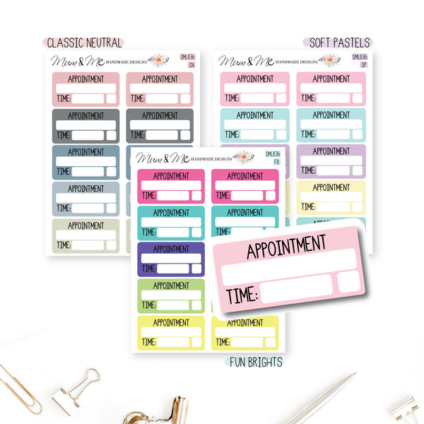 Stickers: Appointment Boxes