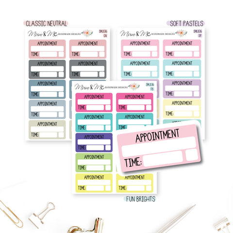 Stickers: Appointment Boxes