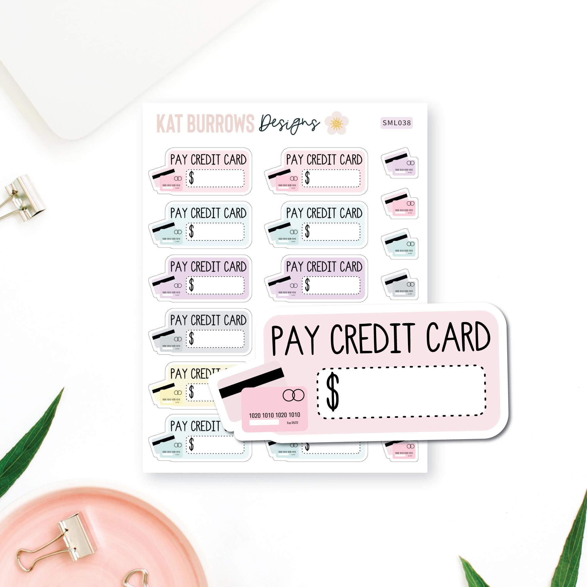 Planner Stickers, Credit Card Payment Reminders for Erin Condren ...