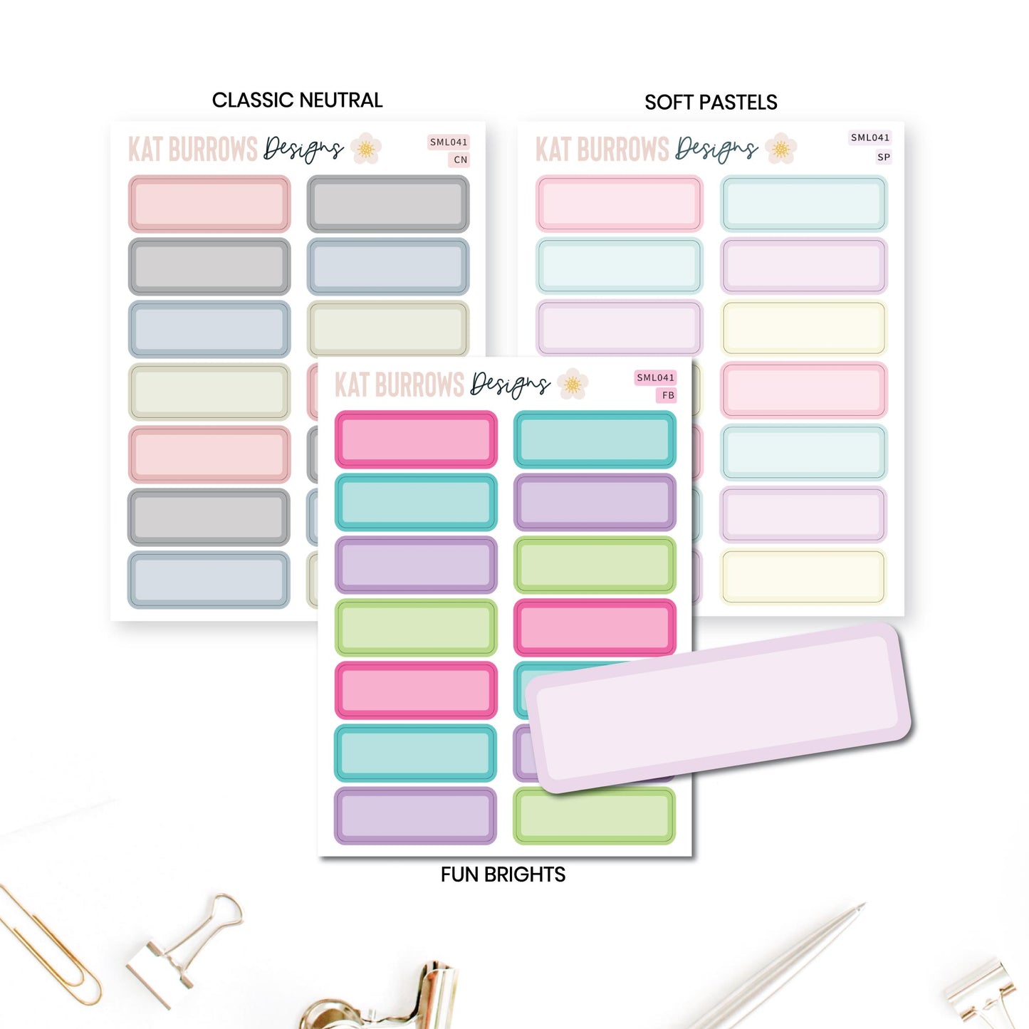 Stickers: Quarter Boxes