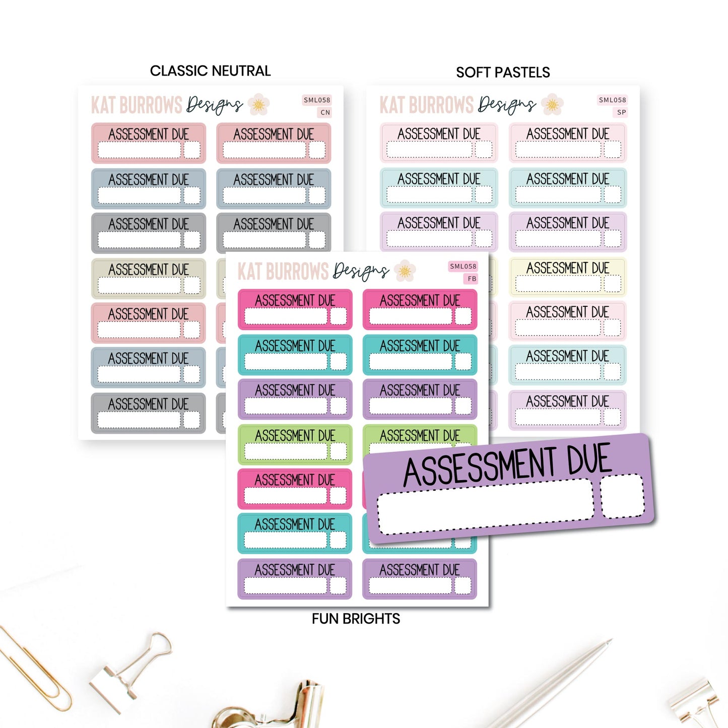 Stickers: Assessment Due