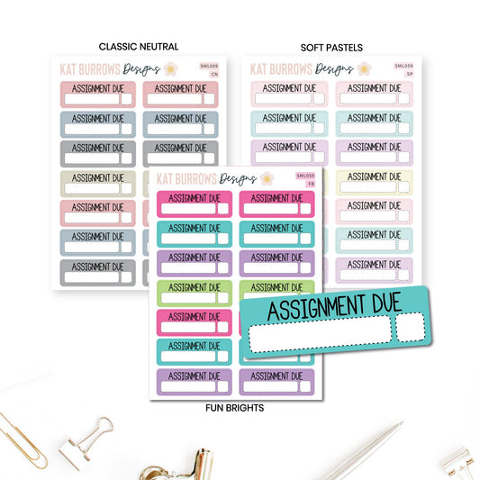 Stickers: Assignment Due