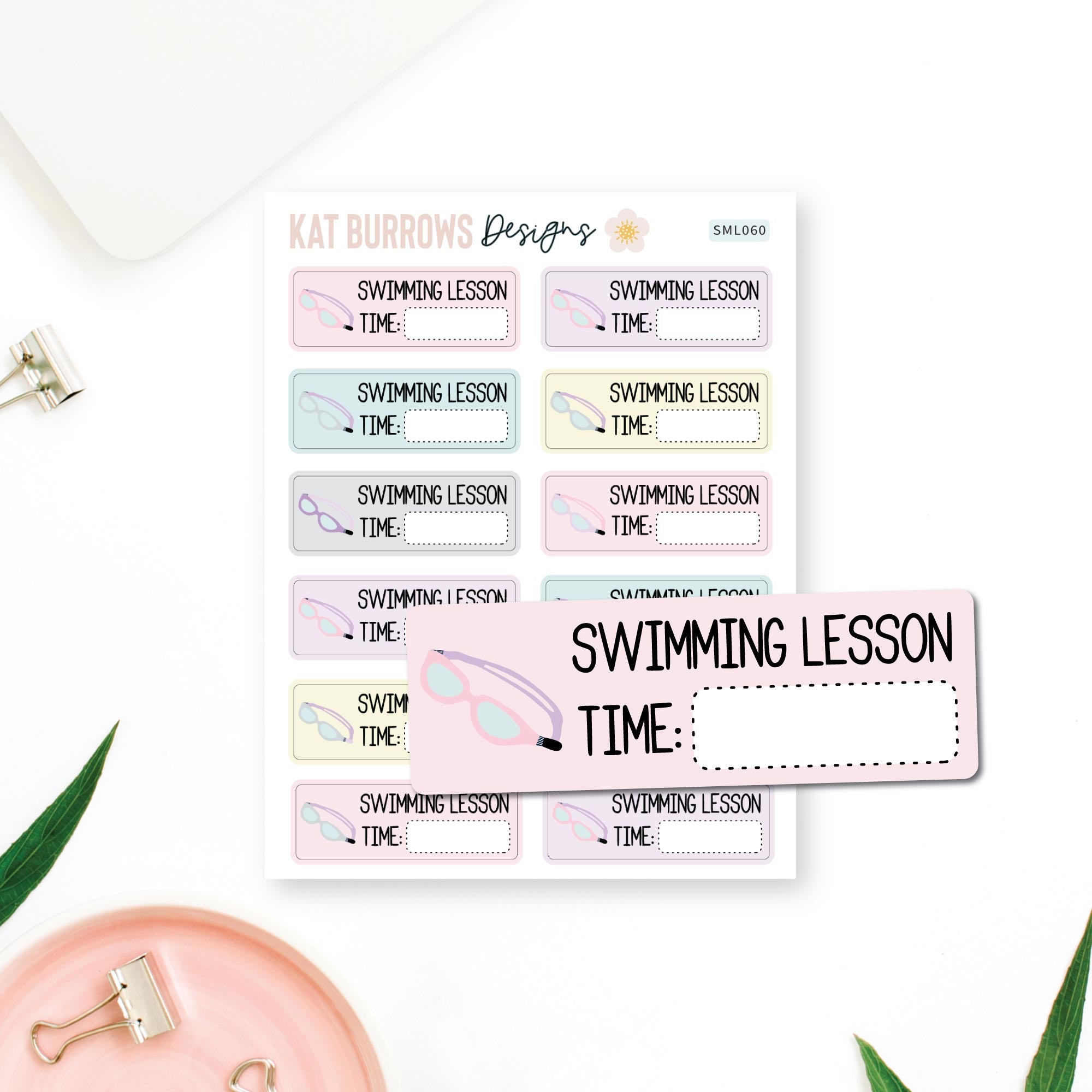 Swimming Lesson Planner Stickers, Keep track of lessons in your Erin ...