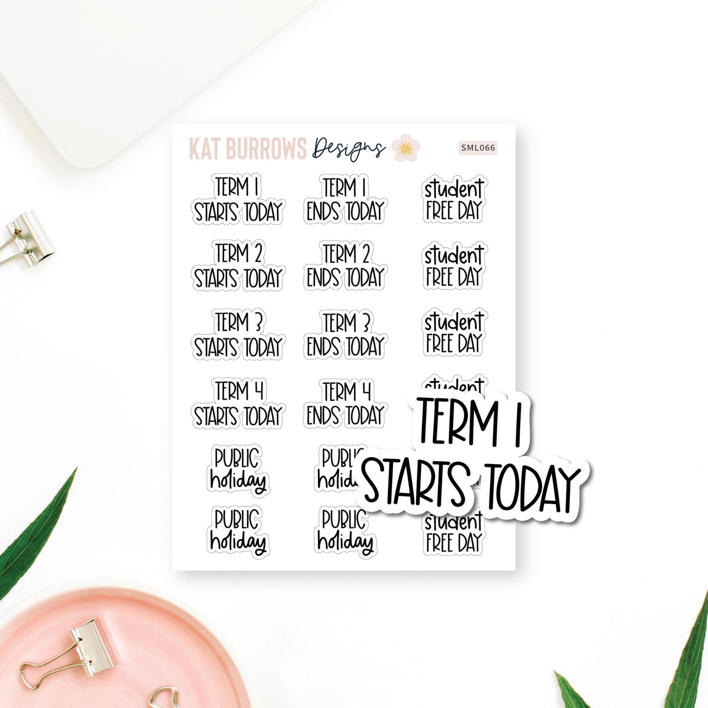 Stickers: School Terms Start/Ends