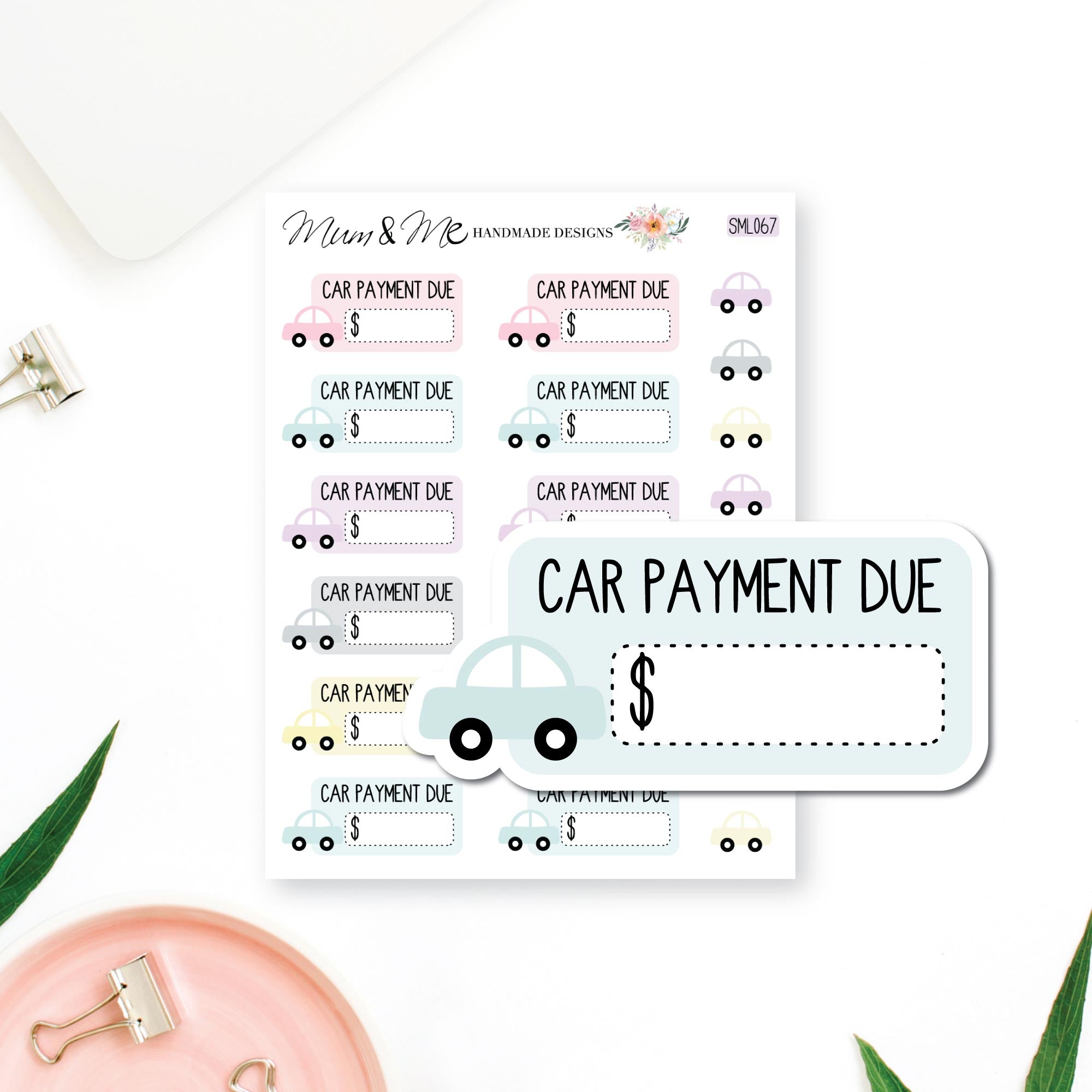 Stickers: Car Payment Due