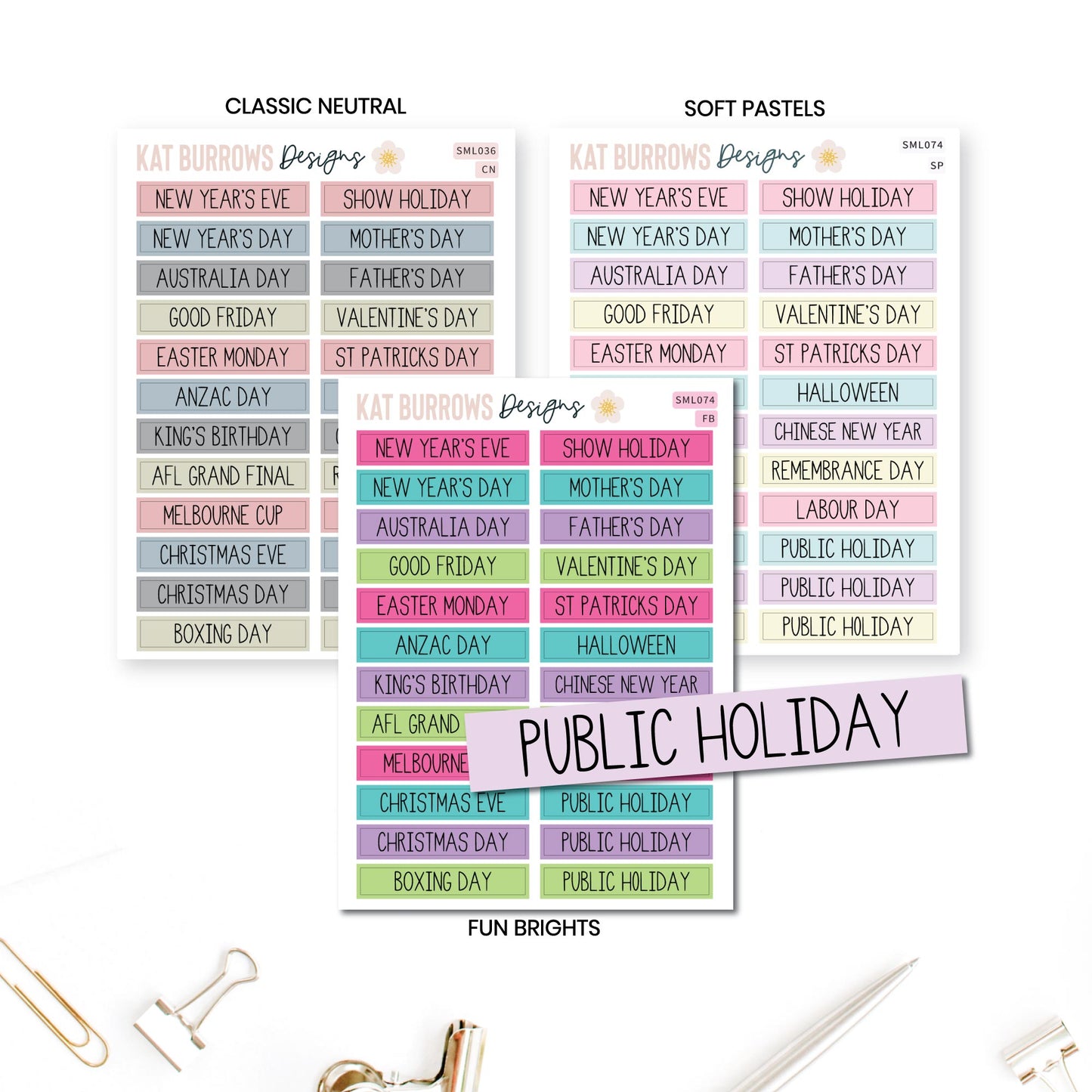 Stickers: Australian Public Holidays