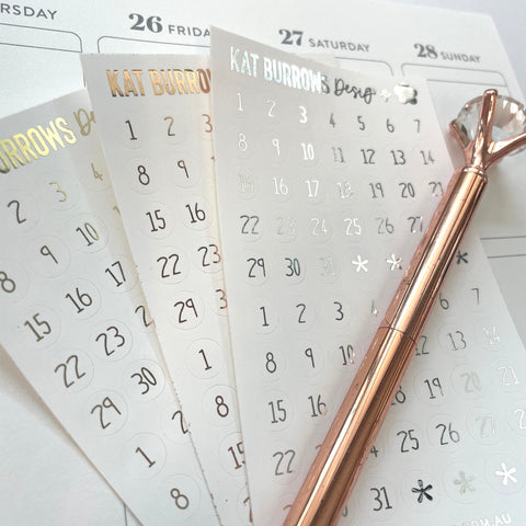 Stickers: FOILED Date Dots 1