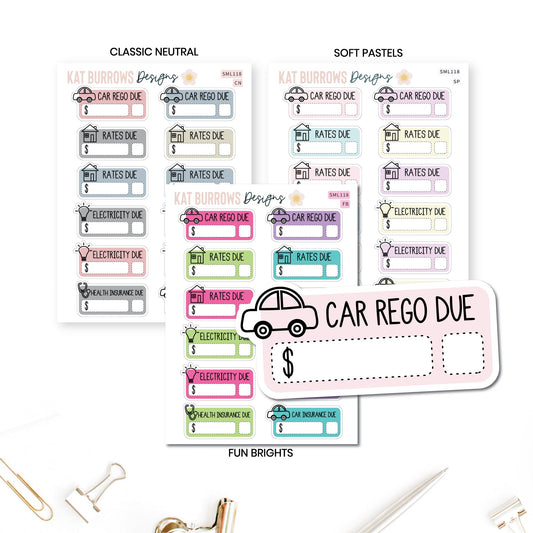 Stickers: Household Bill Dues