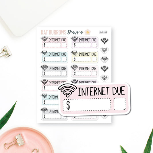 Stickers: Internet Bill Due