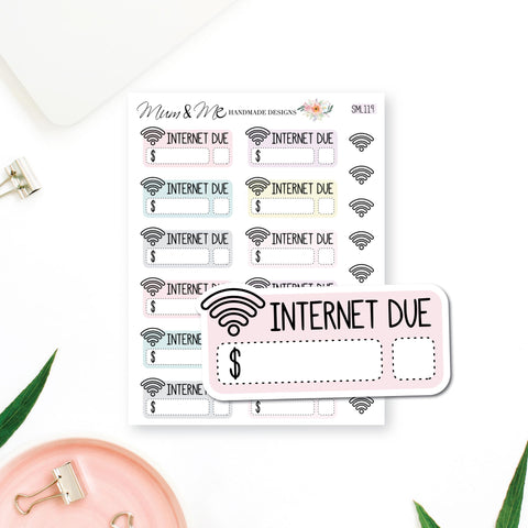 Stickers: Internet Bill Due