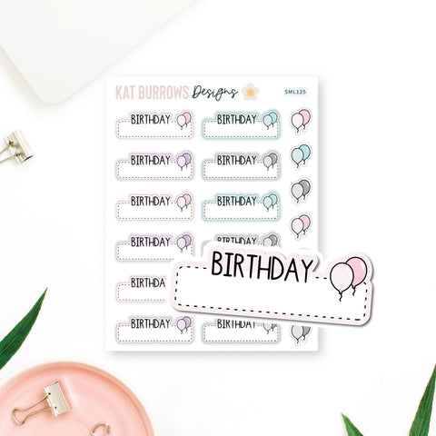 Stickers: Birthday Boxes with Balloons