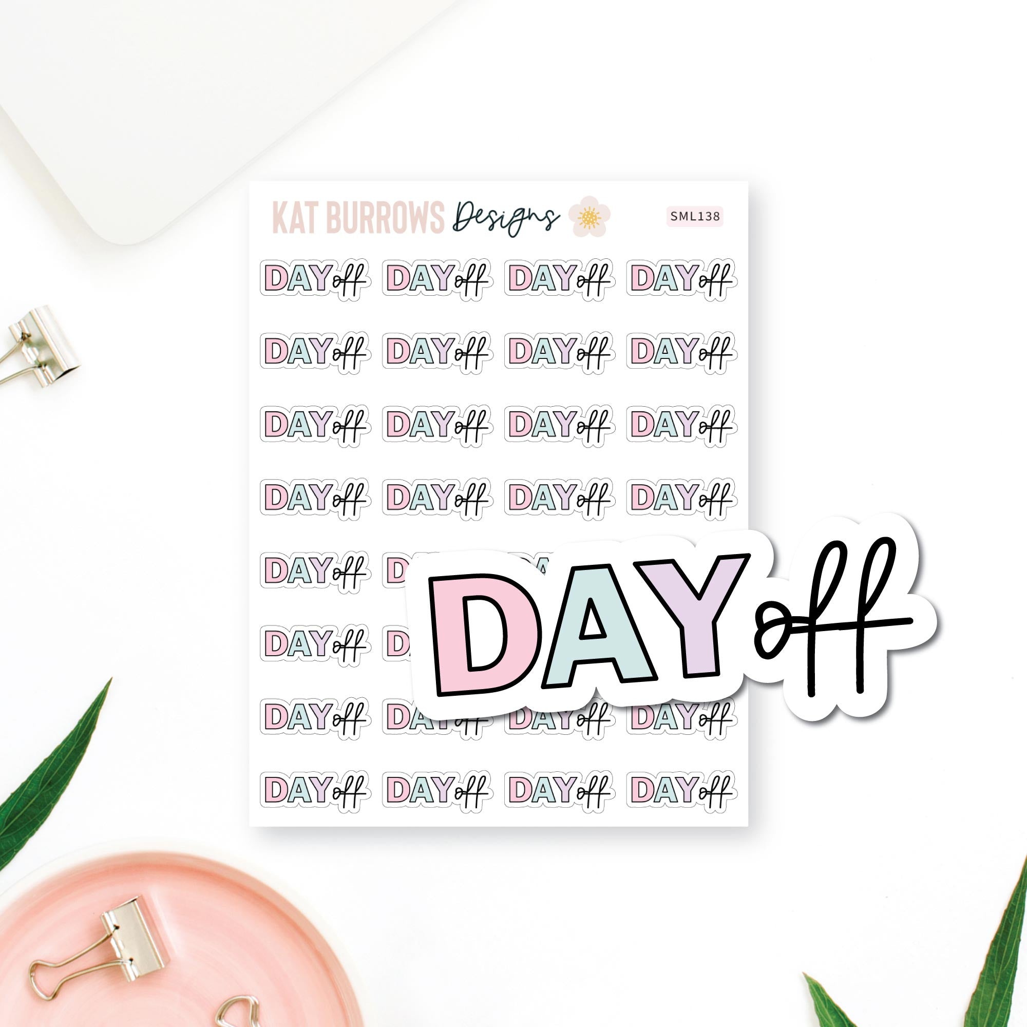 Day Off Planner Stickers, Day Off Stickers for The Happy Planner, Erin ...