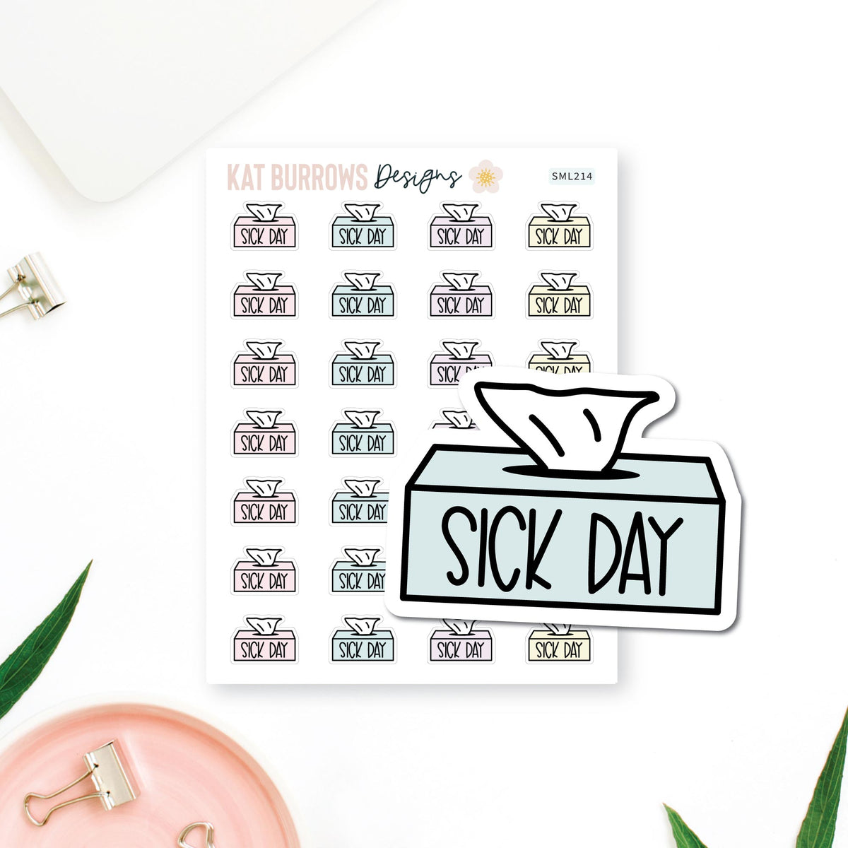 Stickers: Sick Day Tissue Box
