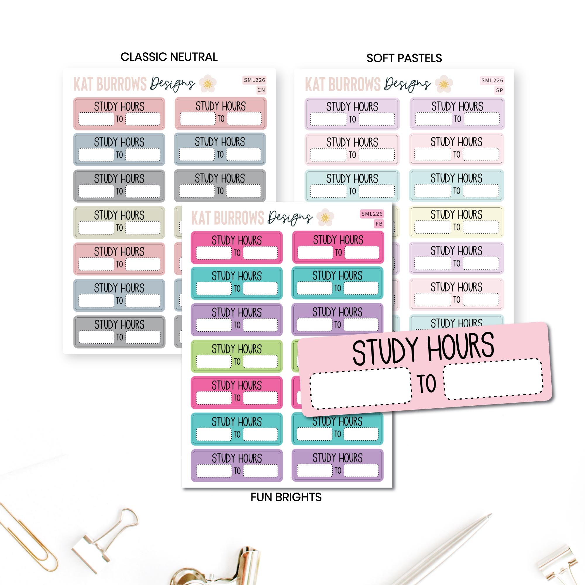 Track your study hours. Study Hours Planner Stickers for your Planners ...