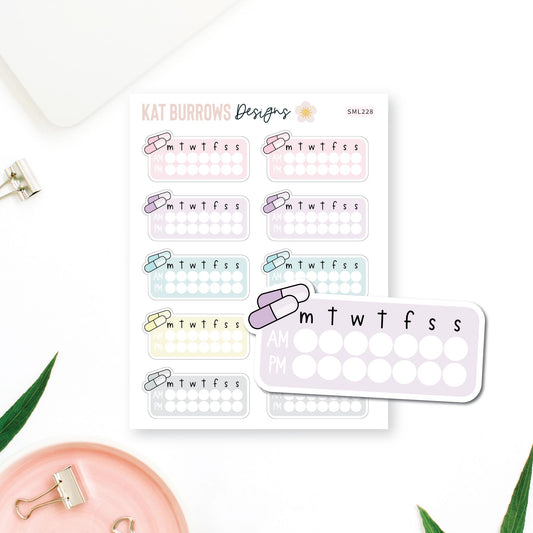 Stickers: AM PM Medication Tracker