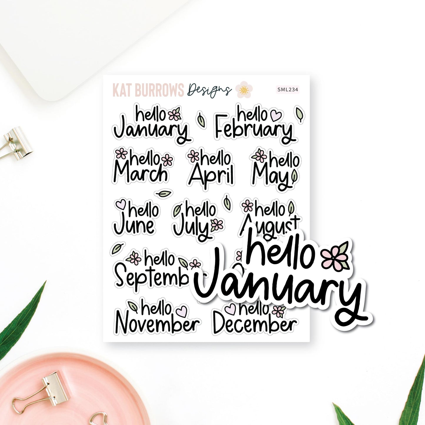 Stickers: Monthly Hello