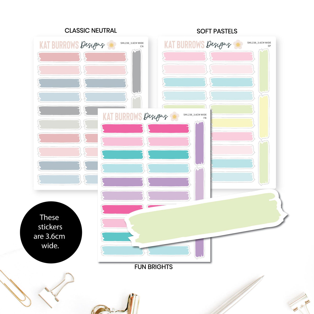 Normal Swach Sticker Swatch Stickers in Assorted Colours for your Planners and Calendars ...