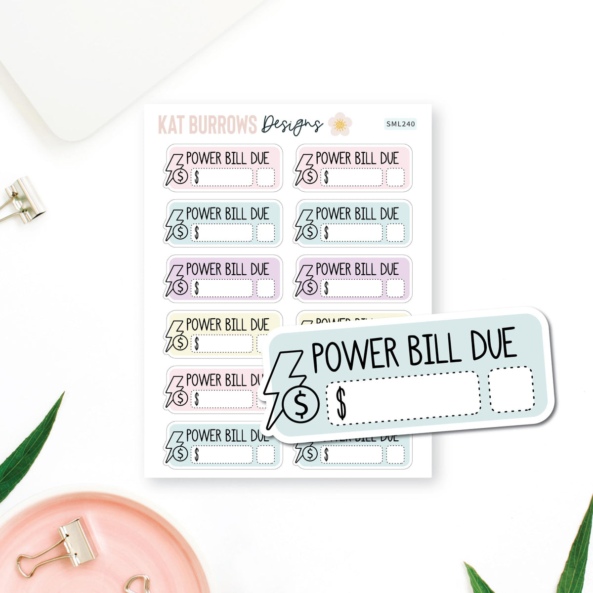Stickers: Power Bill planner sticker sheet image 1