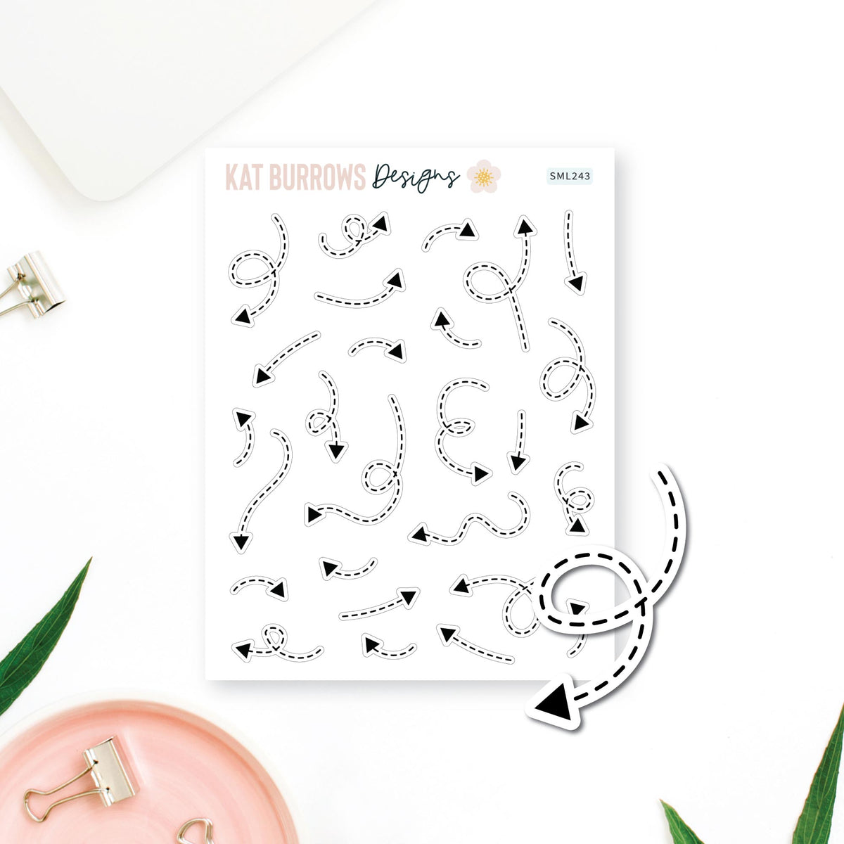Stickers: Dotted Arrows planner sticker sheet image 1
