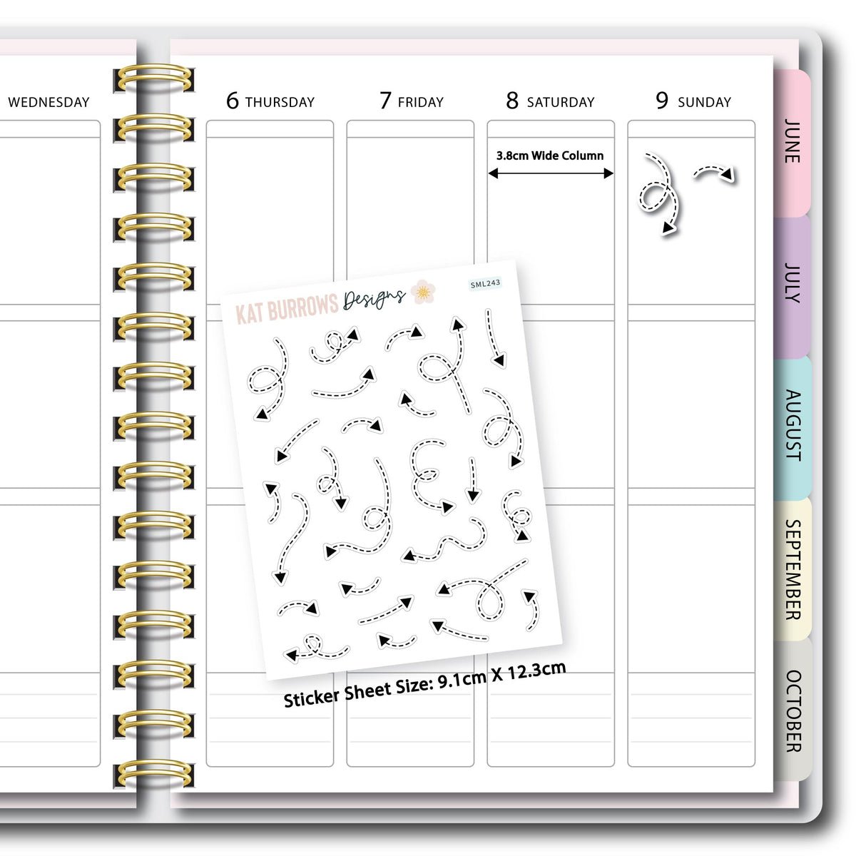 Stickers: Dotted Arrows planner sticker sheet image 2