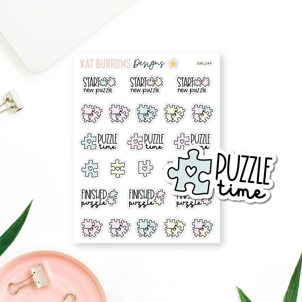 Stickers: Puzzle Pieces planner sticker sheet image 1