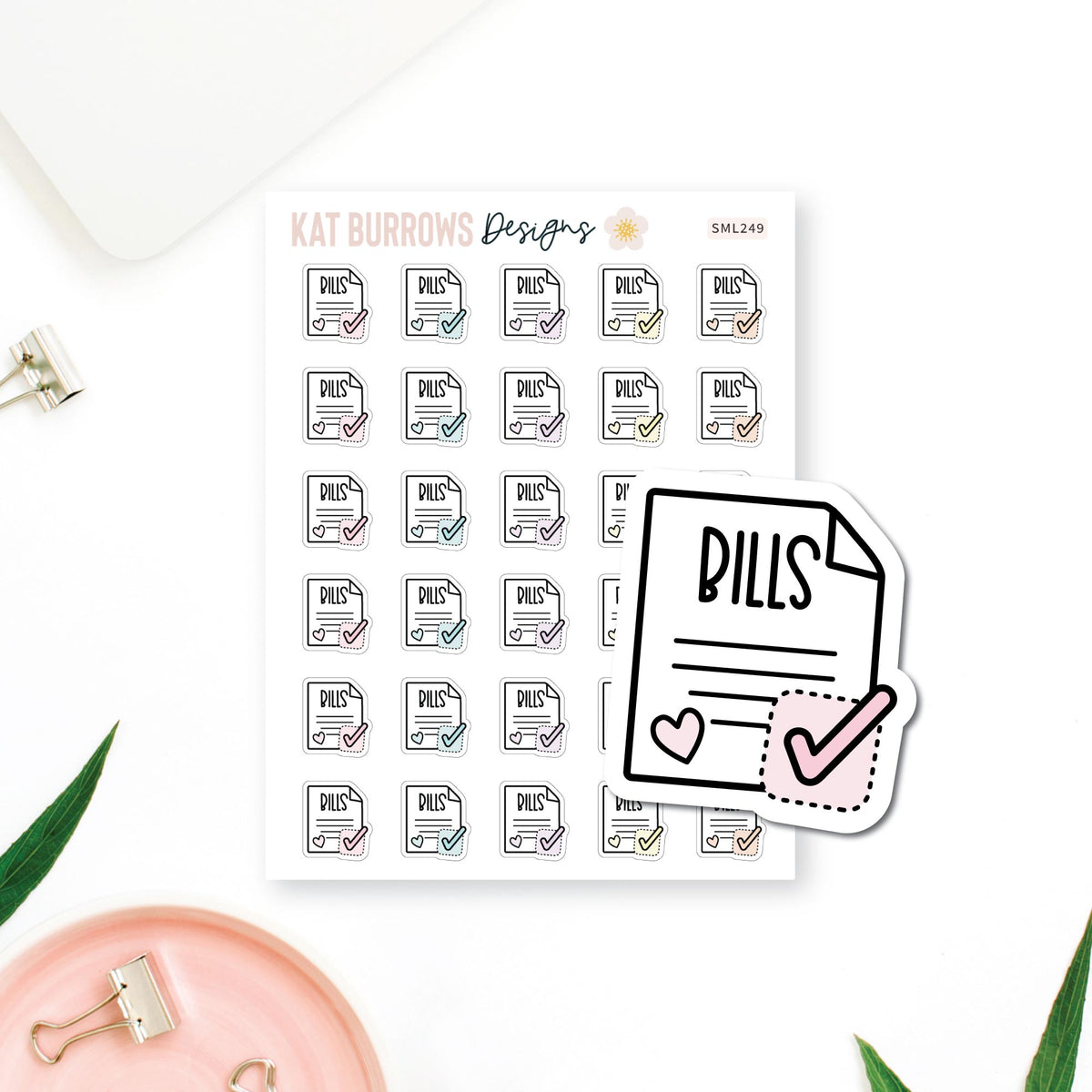 Stickers: Pay Bills planner sticker sheet image 1