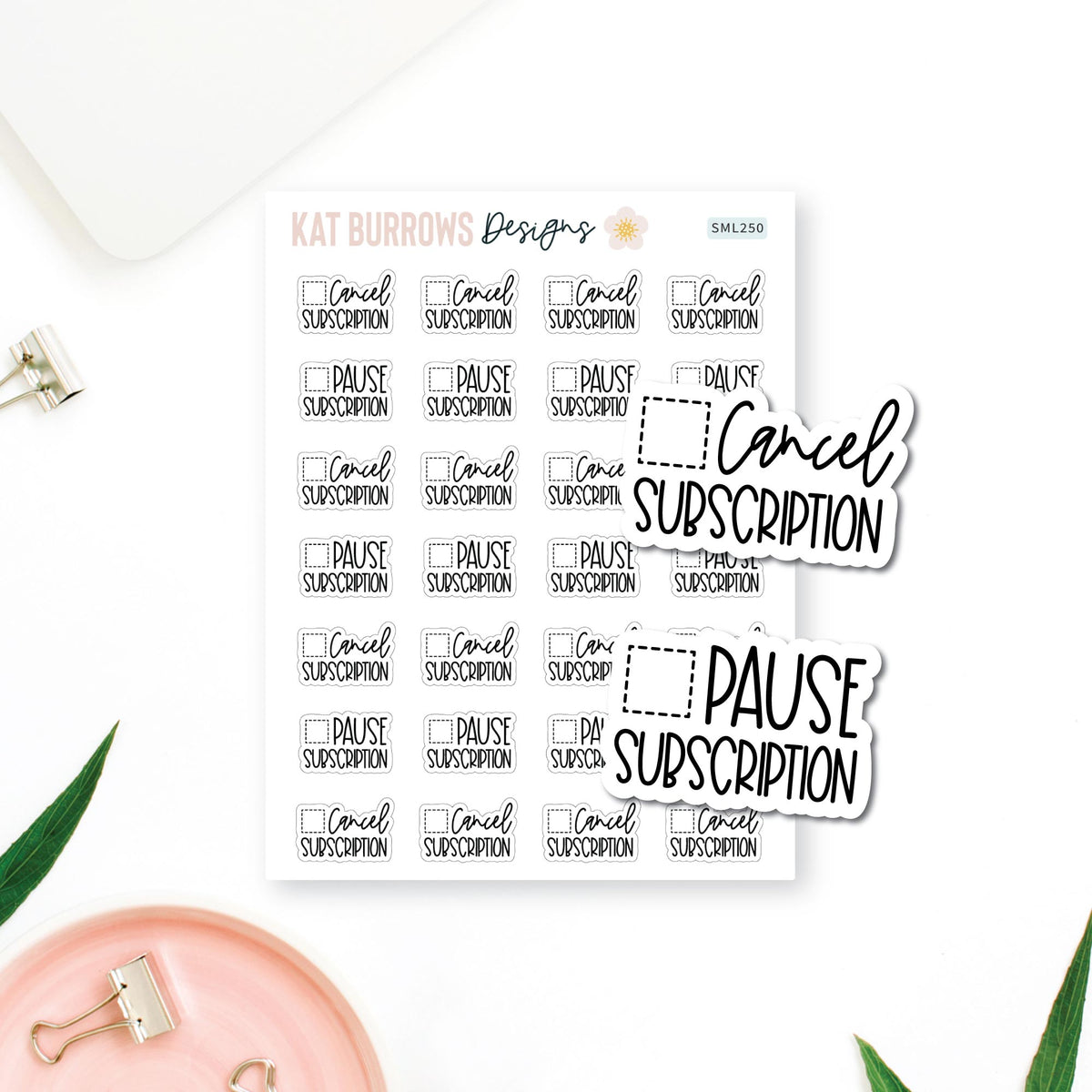 Stickers: Cancel or Pause Subscription planner sticker sheet image 1