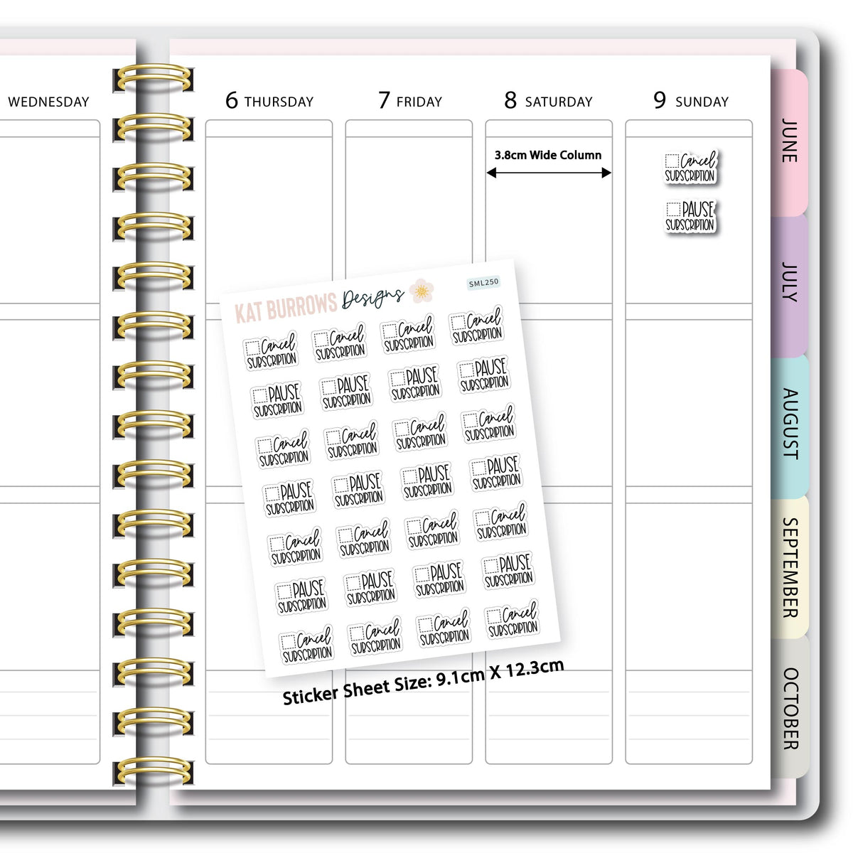 Stickers: Cancel or Pause Subscription planner sticker sheet image 2