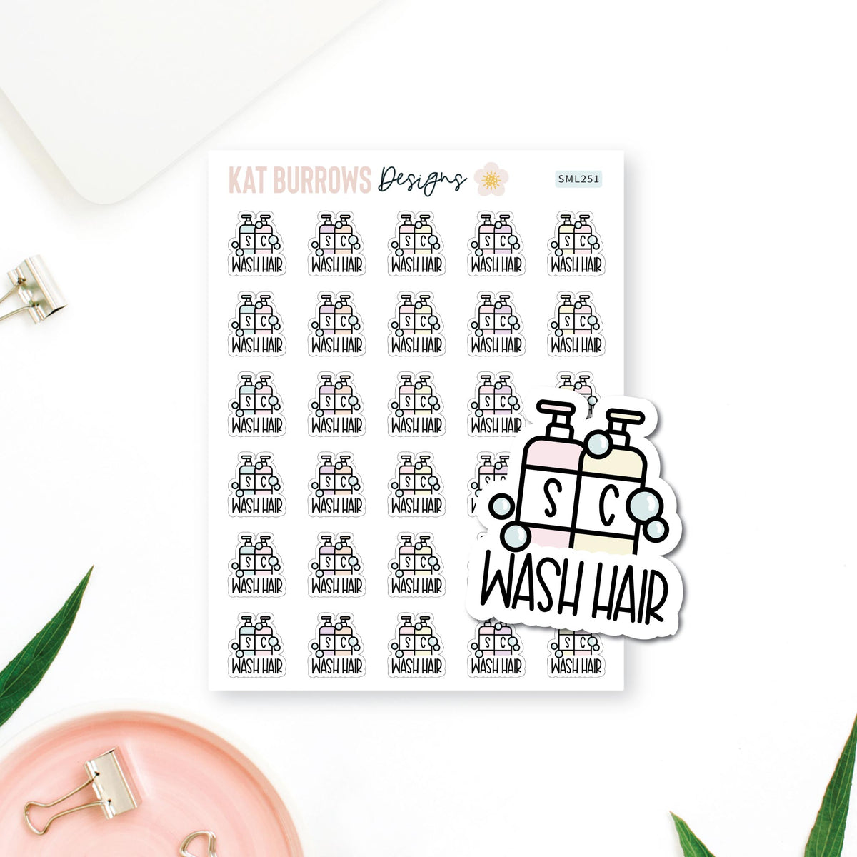 Stickers: Wash Hair planner sticker sheet image 1