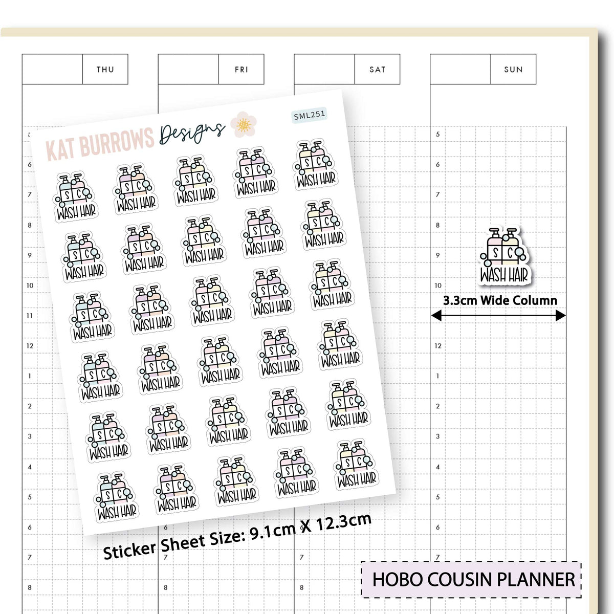 Stickers: Wash Hair planner sticker sheet image 3