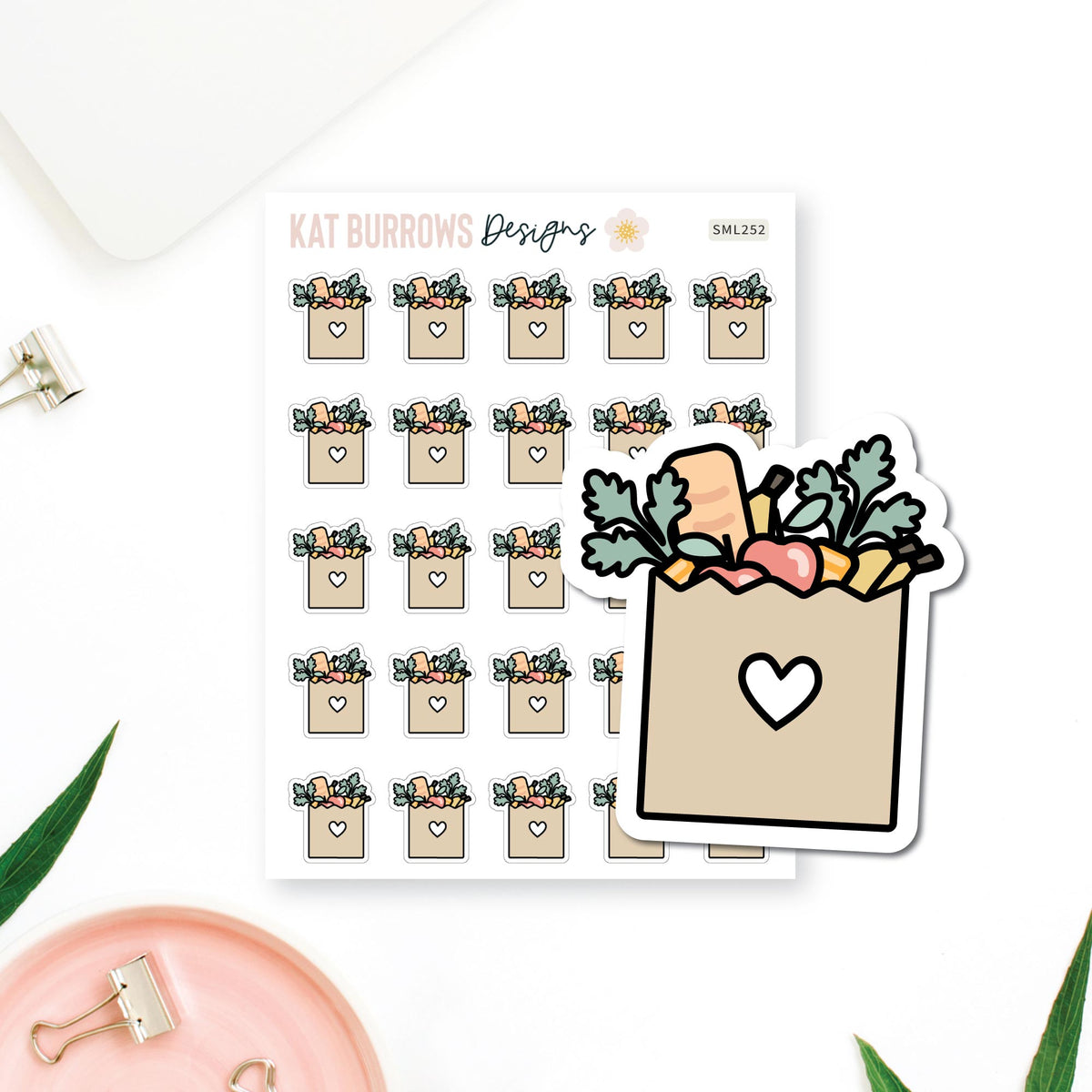 Stickers: Grocery Bag planner sticker sheet image 1
