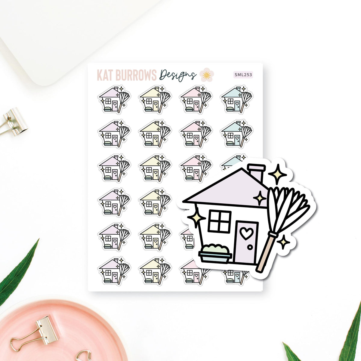 Stickers: Clean House planner sticker sheet image 1