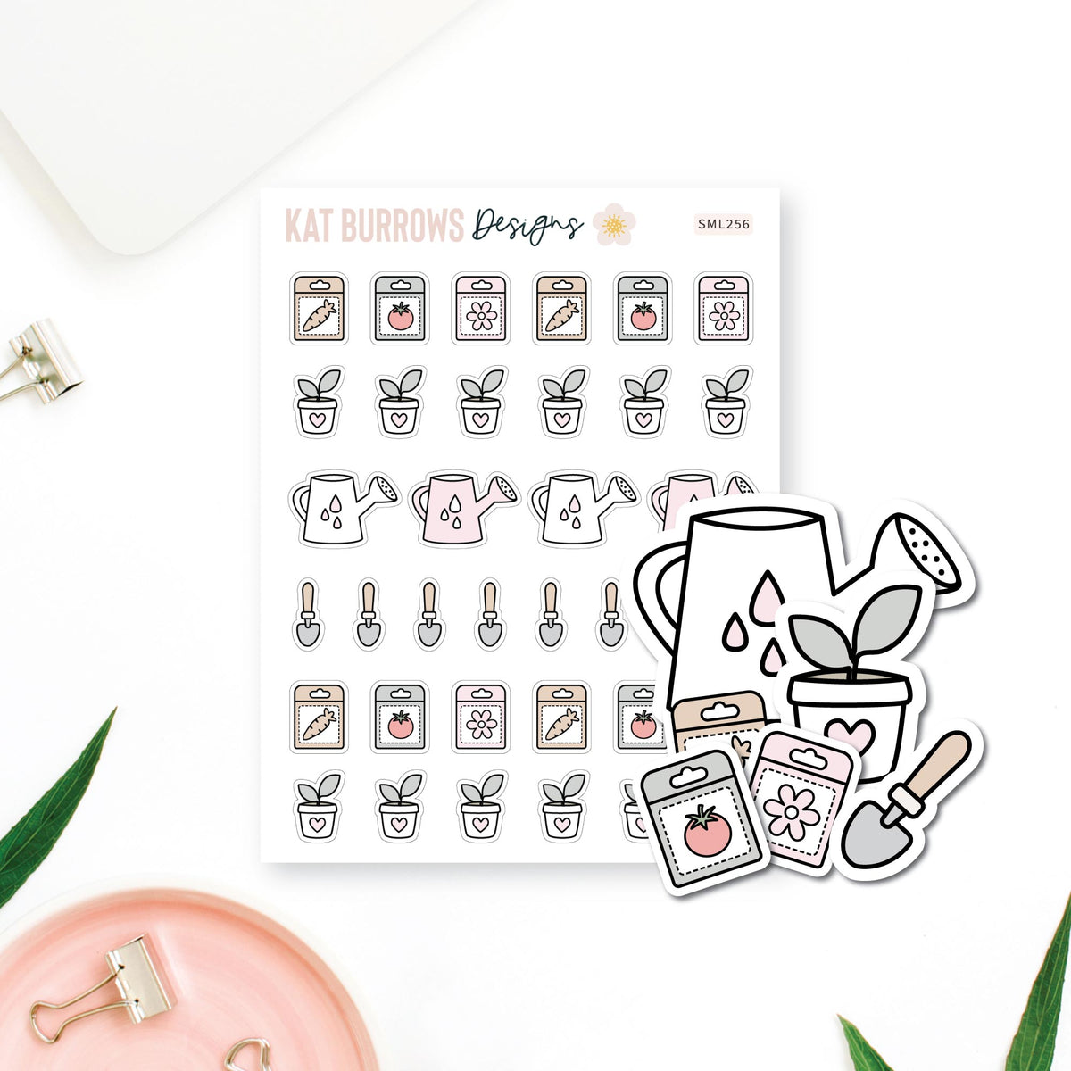 Stickers: Gardening Items planner sticker sheet image 1