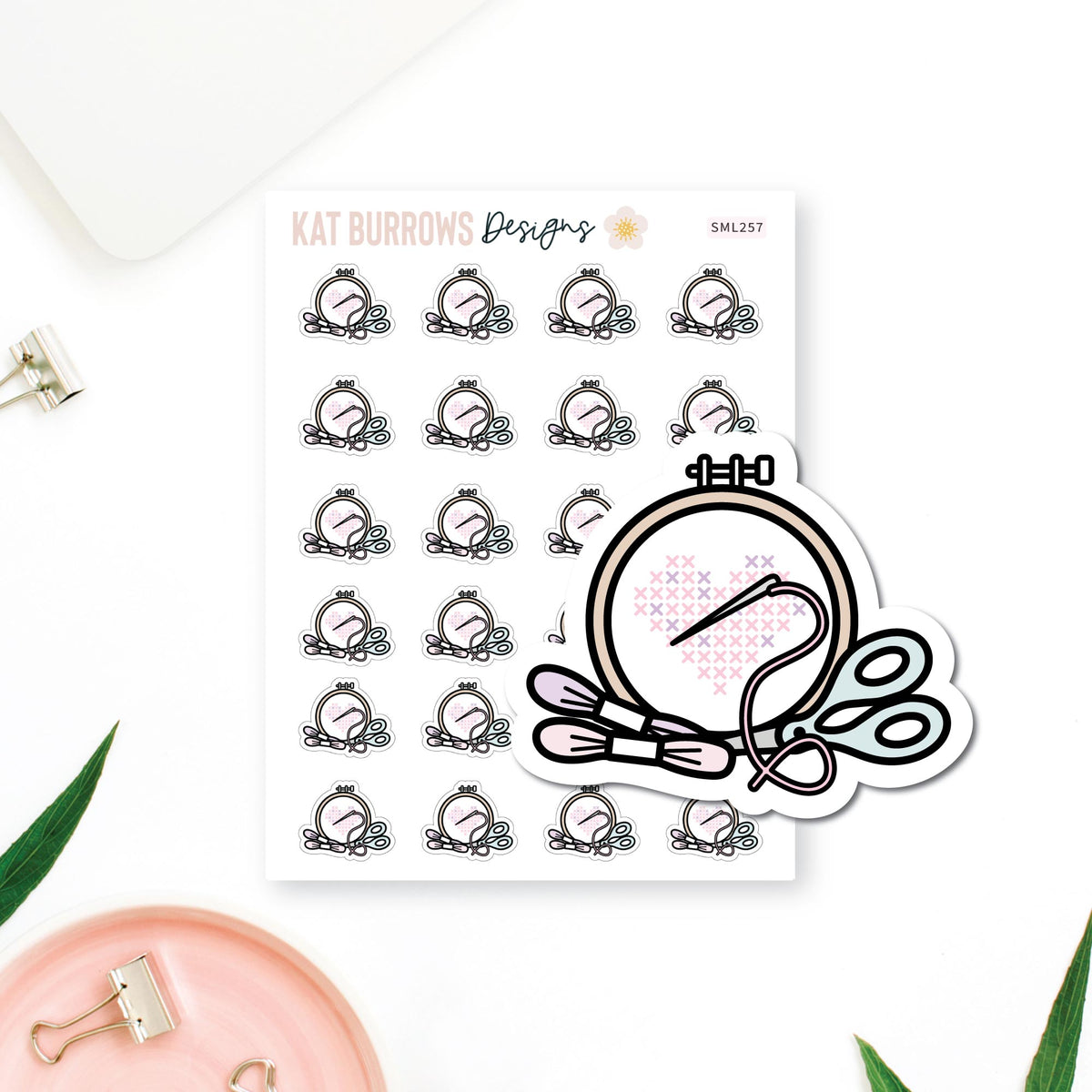 Stickers: Cross Stitch planner sticker sheet image 1