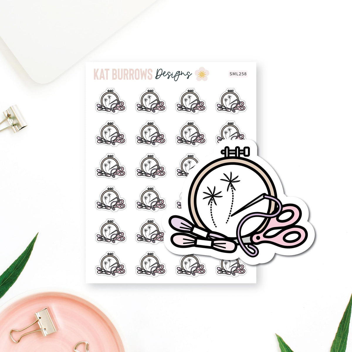 Stickers: Embroidery planner sticker sheet image 1