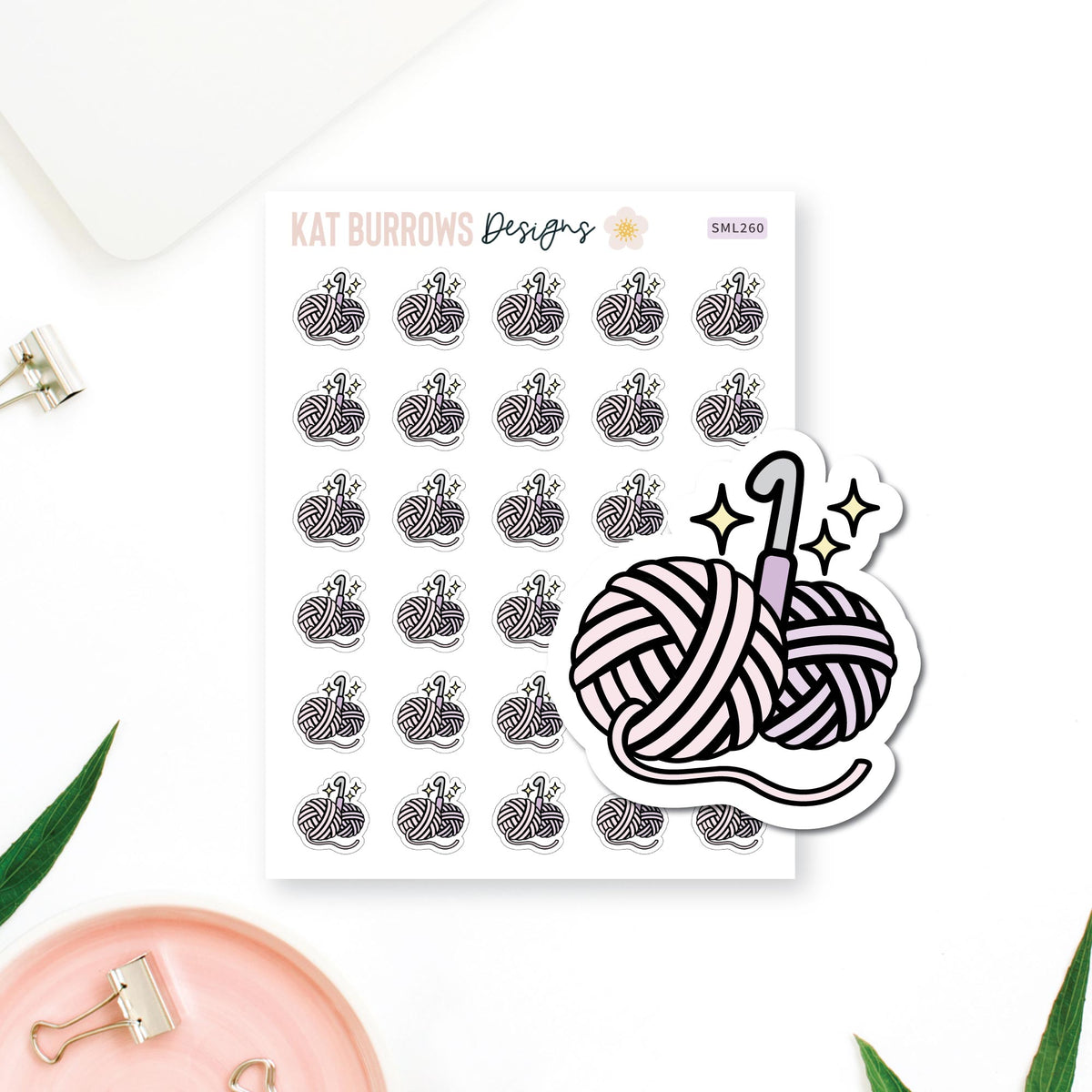 Stickers: Crocheting planner sticker sheet image 1
