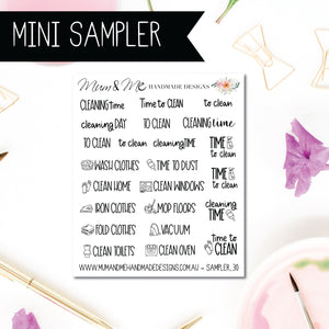 Mini Sampler: Cleaning Time Script Icons