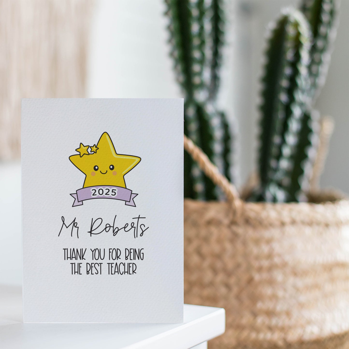 Personalised Teacher Card: Gold Star