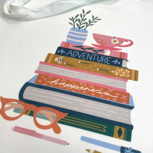White Tote Bag: Bookish