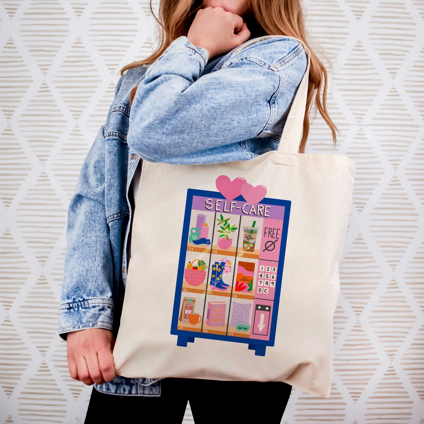 Canvas Tote Bag: Self-Care Vending Machine