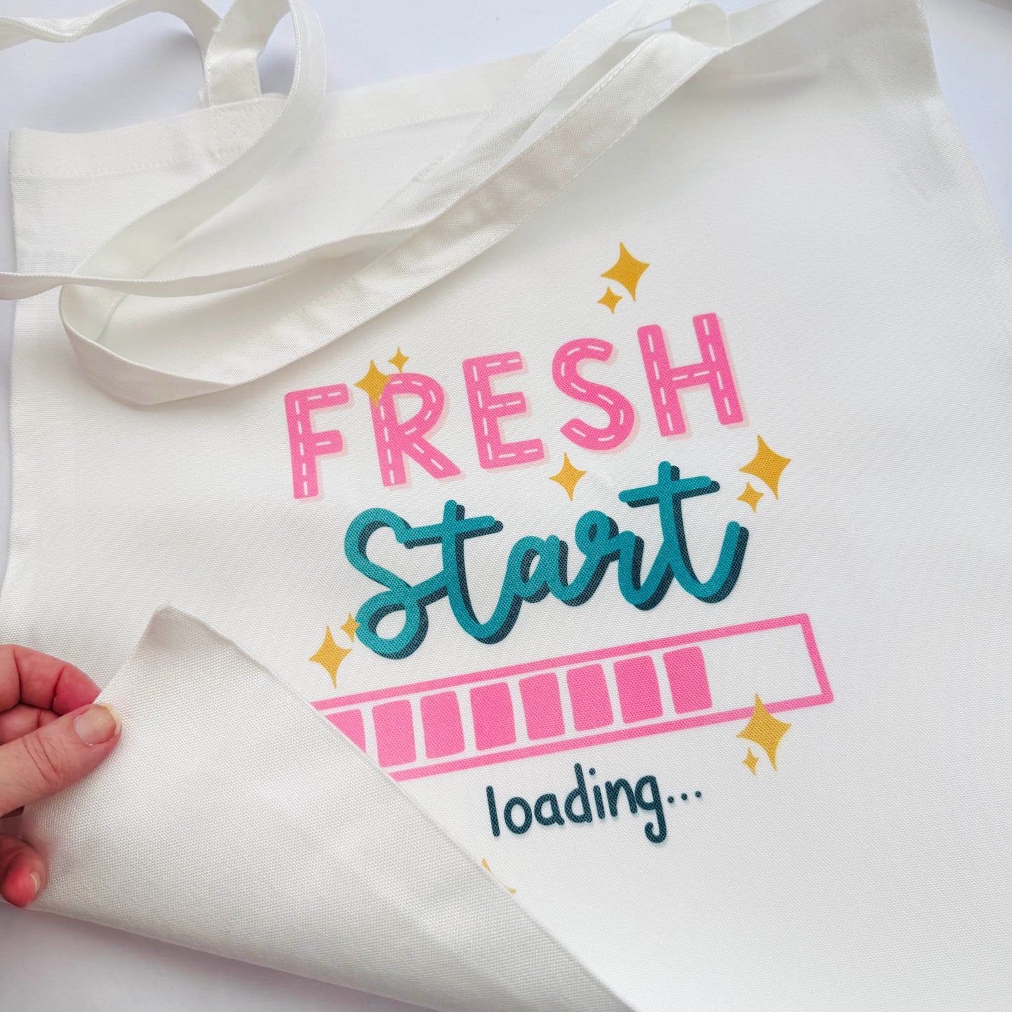 White Tote Bag: Fresh Start