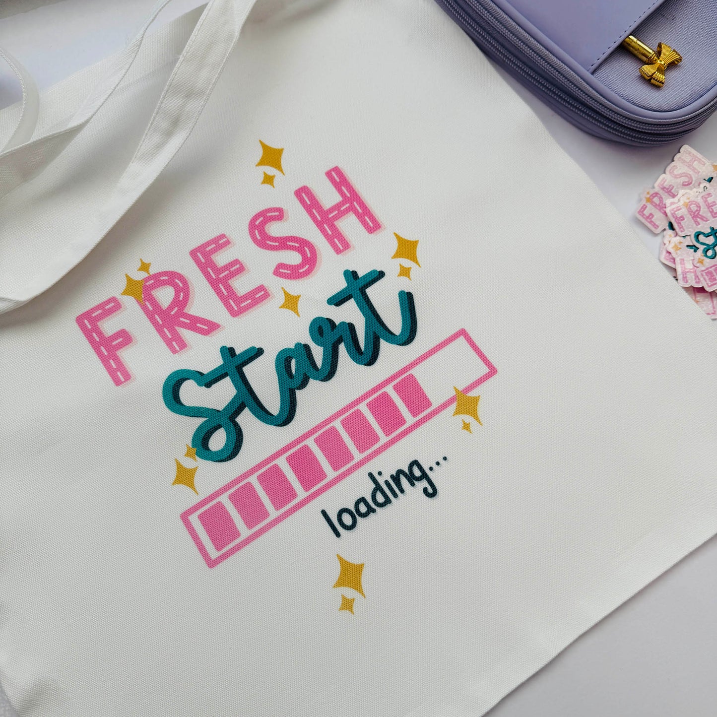 White Tote Bag: Fresh Start