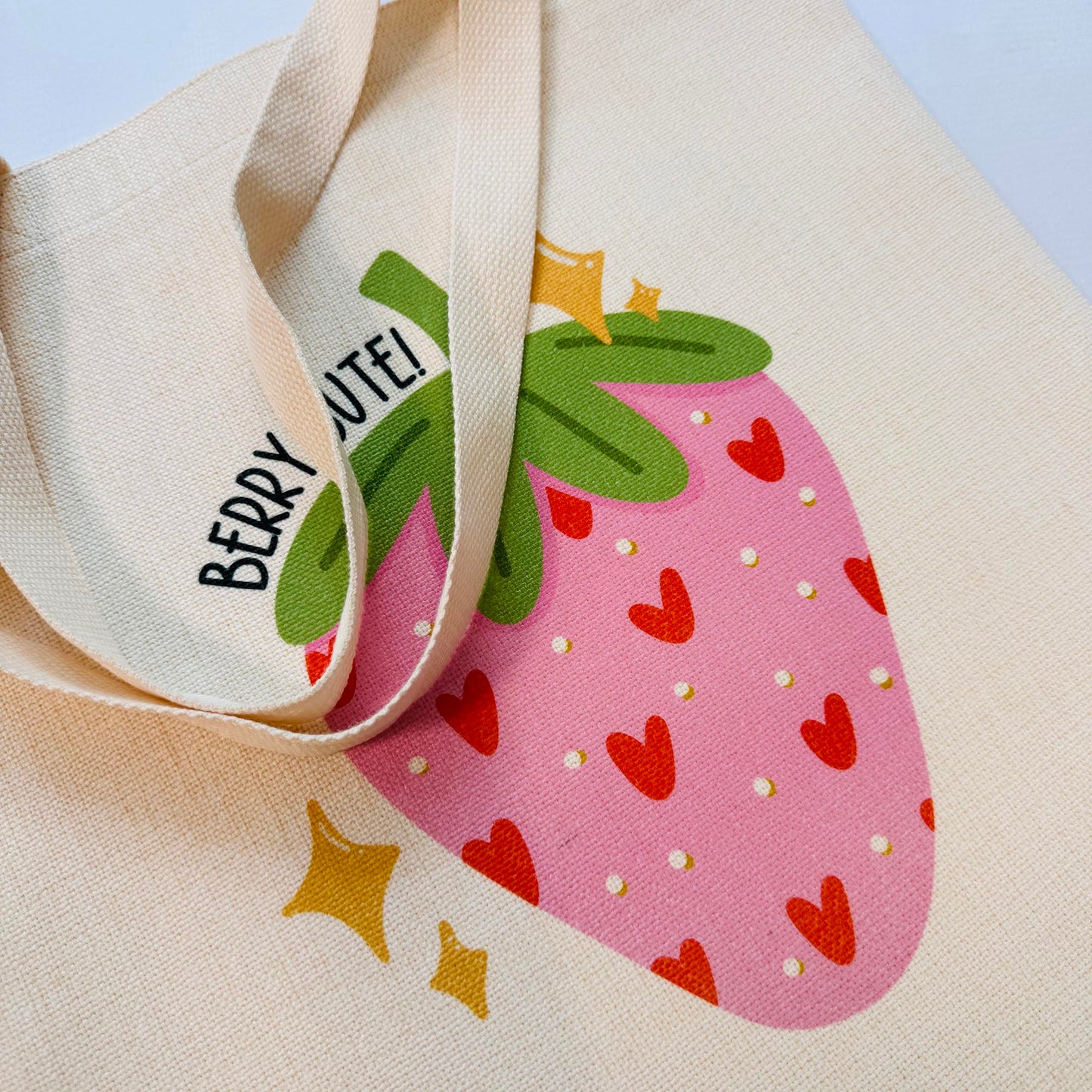 Canvas Tote Bag: Berry Cute