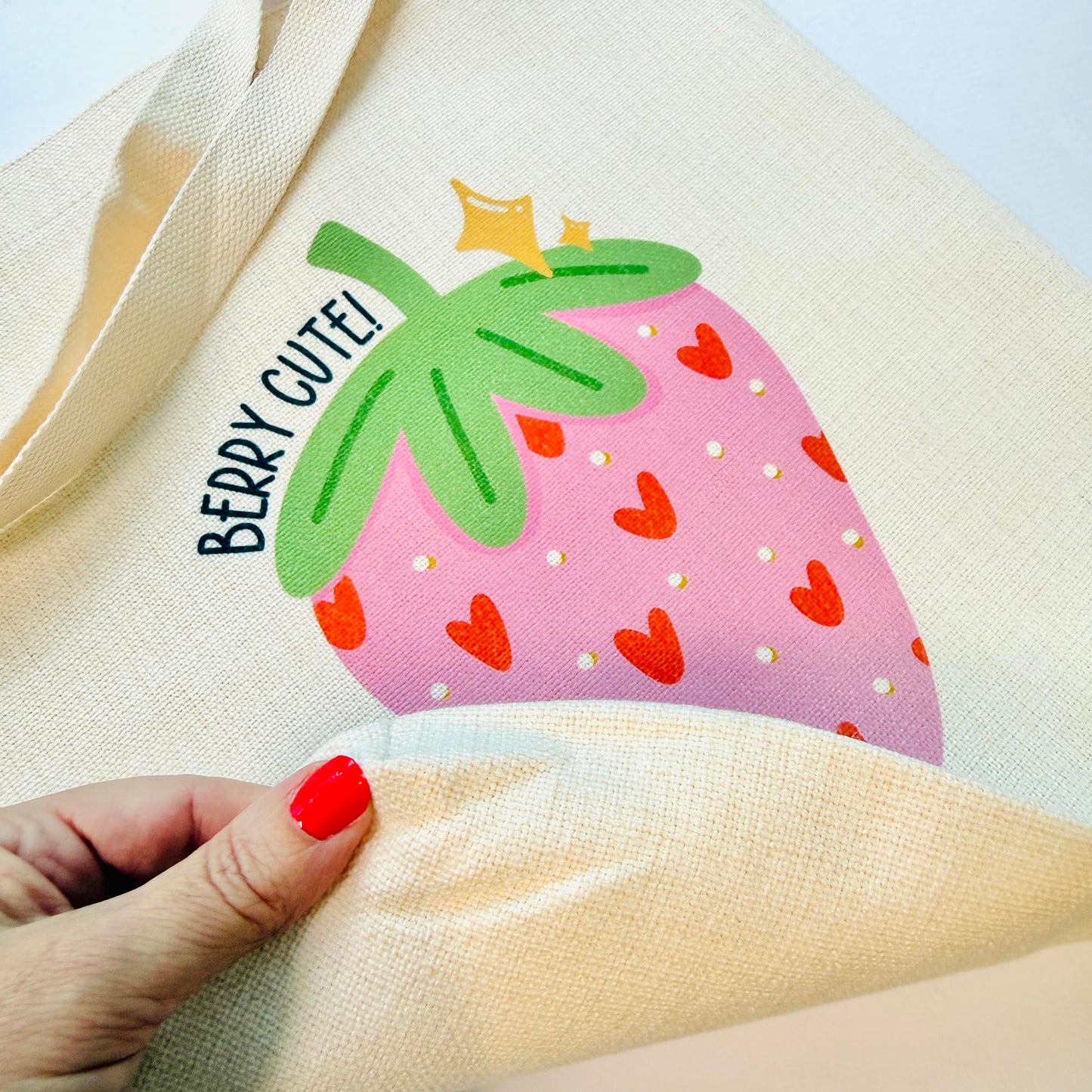 Canvas Tote Bag: Berry Cute