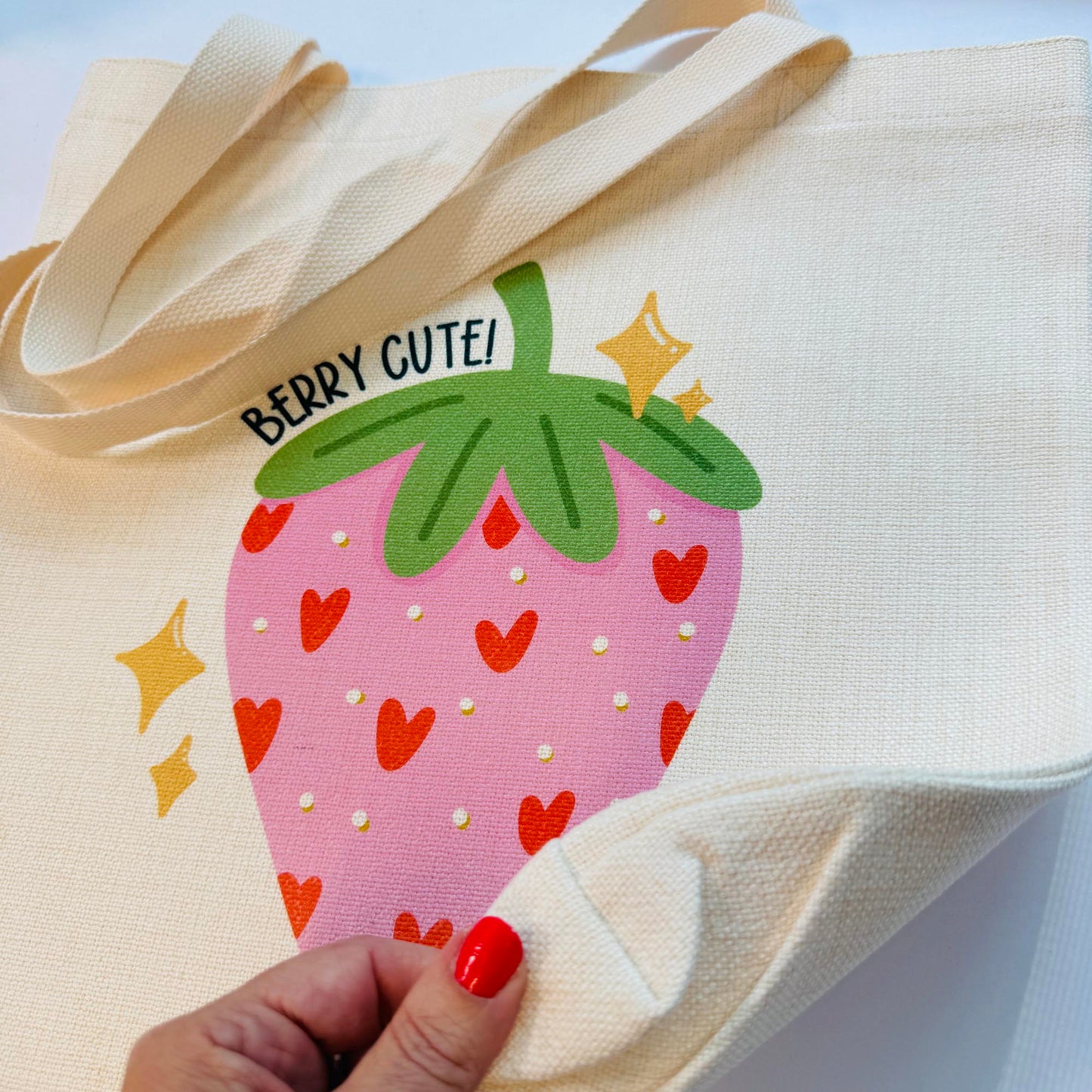 Canvas Tote Bag: Berry Cute