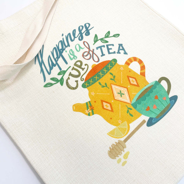 Canvas Tote Bag: Tea Quote