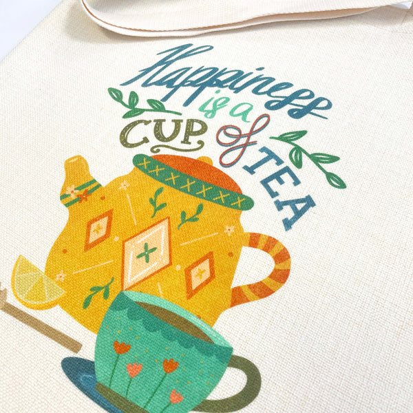 Canvas Tote Bag: Tea Quote